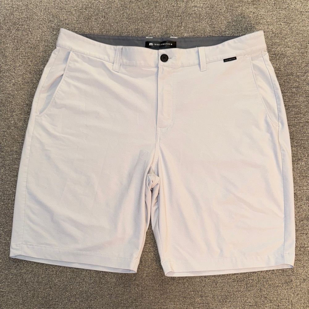 Travis Mathew Light Gray Flat Front Shorts